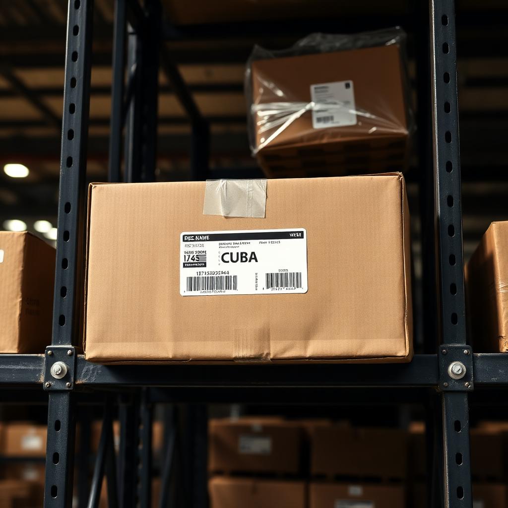 Caja sellada lista para enviar a Cuba